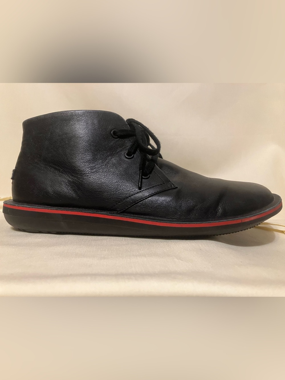 Camper Beetle Men's Black Leather Lace Up Ankle Boots 36530-008 EU Size 43 US 10